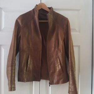 ✨LA MARQUE brown leather jacket